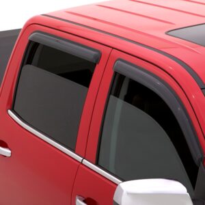 Crew Cab In-Channel Window Weather Deflectors in Smoke Black by LUND® - Associated Accessories