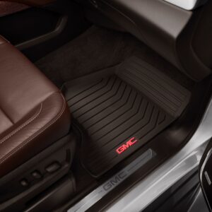 First-Row Premium All-Weather Floor Mats in Cocoa with GMC Logo