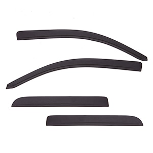 Crew Cab Tape-On Window Weather Deflectors in Textured Black by LUND® - Associated Accessories