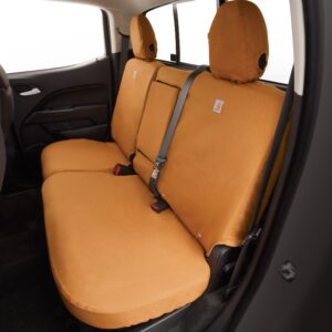 Carhartt® Crew Cab Rear Full Bench Seat Cover Package in Brown (with Armrest)