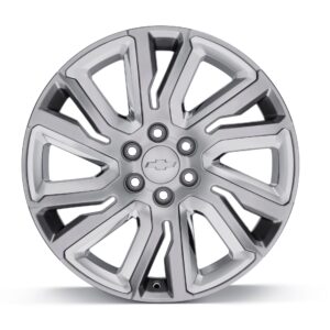 22x9-Inch Aluminum 6-Split-Spoke Wheel in Midnight Silver with Chrome Inserts