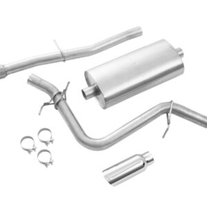 5.3L Long Wheelbase Cat-Back Single Exit Exhaust Upgrade System with Polished Tip and GMC Logo