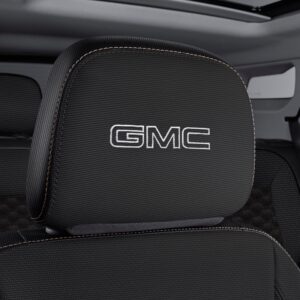 Cloth Headrest in Jet Black with Embroidered GMC Script