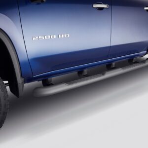 Double Cab 4-Inch Round Assist Steps in Black