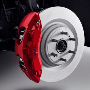 Front 6-Piston Brembo® Brake Upgrade System in Red with GMC Logo