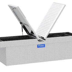 Cross Bed Gullwing Deep-Well Aluminum Tool Box in Bright Diamond Tread by UWS® - Associated Accessories