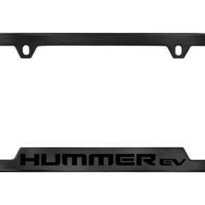 License Plate Frame in Black with GMC HUMMER EV Pickup Logo in Black by Baron & Baron® - Associated Accessories
