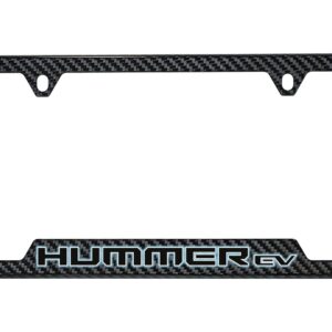 License Plate Frame in Carbon Fiber with GMC HUMMER EV Pickup Logo by Baron & Baron® - Associated Accessories