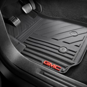 First-Row Premium All-Weather Floor Mats in Jet Black with GMC Logo