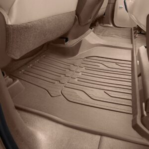 Second-Row Interlocking Premium All-Weather Floor Liners in Teak