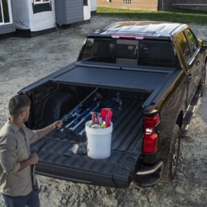 Short Bed Retractable Truck Bed Cover in Black by RealTruck Advantage® - Associated Accessories