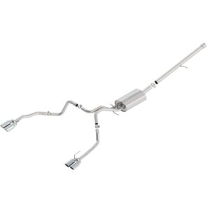6.2L Cat-Back Dual-Split Rear-Exit Through-the-Bumper Exhaust Upgrade System with Quad Bright Chrome Tips for Short Wheel Base Models by Borla® - Associated Accessories