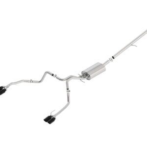 6.2L Cat-Back Dual-Split Rear-Exit Through-the-Bumper Exhaust Upgrade System with Quad Black Chrome Tips for Short Wheel Base Models by Borla® - Associated Accessories