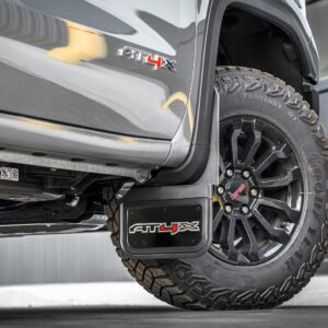 Front and Rear Rubber No-Drill Gatorback Mud Flap Kit with AT4X Logo by Truck Hardware - Associated Accessories