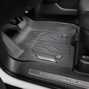 First-Row Premium All-Weather Floor Liners in Jet Black with Chrome GMC Logo