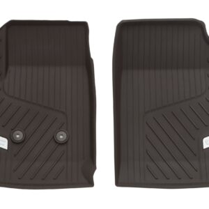 First-Row Premium All-Weather Floor Liners in Cocoa with Chrome GMC Logo