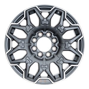 22x9.5-Inch Multi-Spoke Aluminum Spare Wheel in Grazen Metallic with Selective Machining